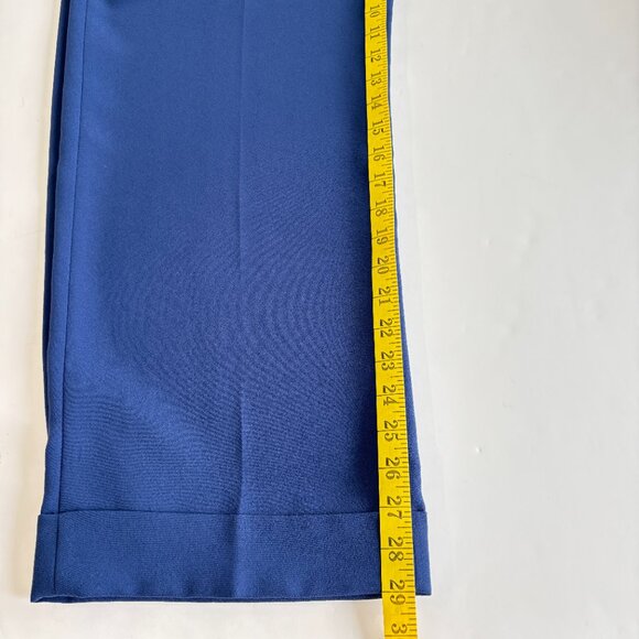 J Crew Essential Wide-leg Pants In City Crepe Mediterranean Blue Size 6 - Picture 9 of 11